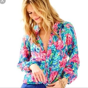Lilly Pulitzer button down Elsa top
